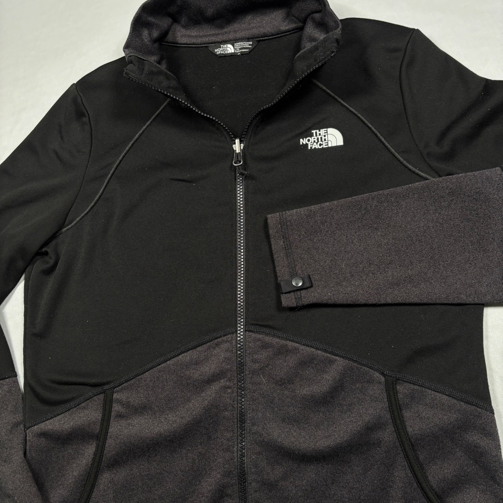 The North Face Full Zip Jacket Women‎ Large Black Gray Two Tone Fleece Lined L